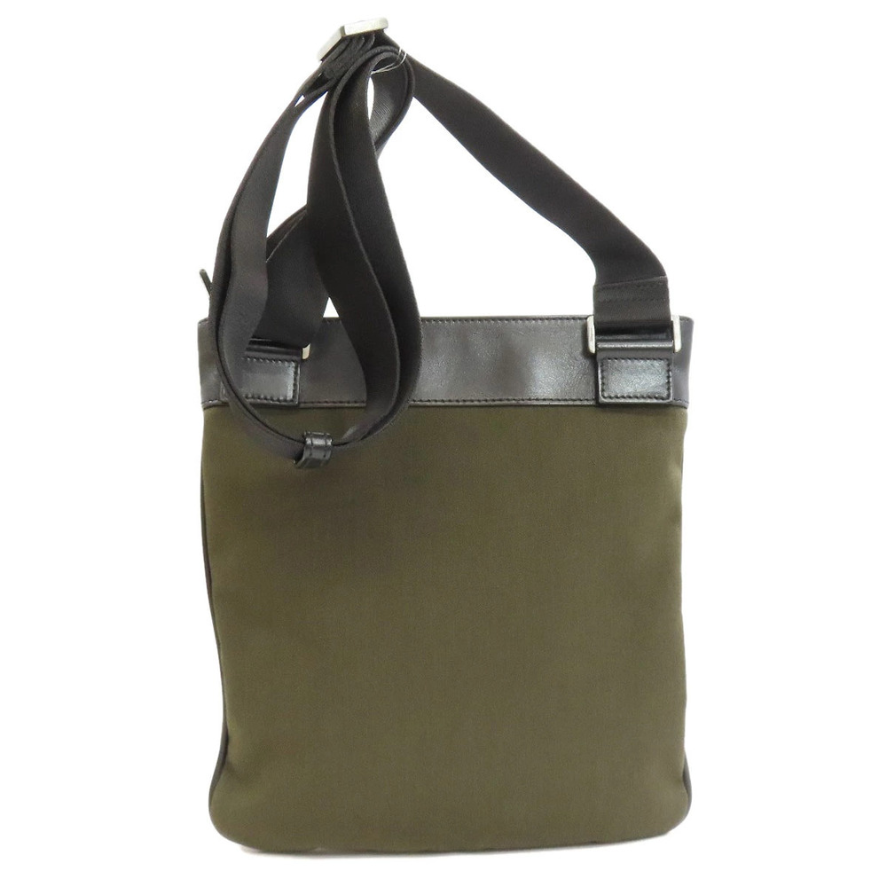 Salvatore Ferragamo shoulder motif leather canvas Gancini bag Black